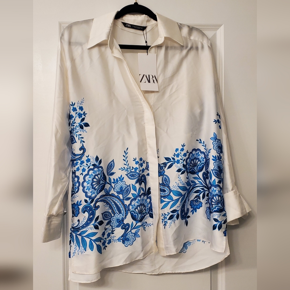 Zara Limited Edition Flowy Printed Shirt - Picture 9 of 11